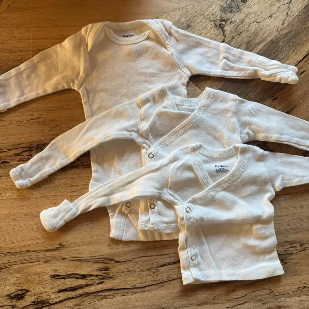 Onesie, Layette Top, and Infant Hat Bundle